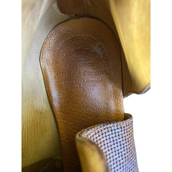 Officine Creative Woven Ankle Boots 40 US 10 Booties Shoes Brown Leather 2.5” - Picture 10 of 13